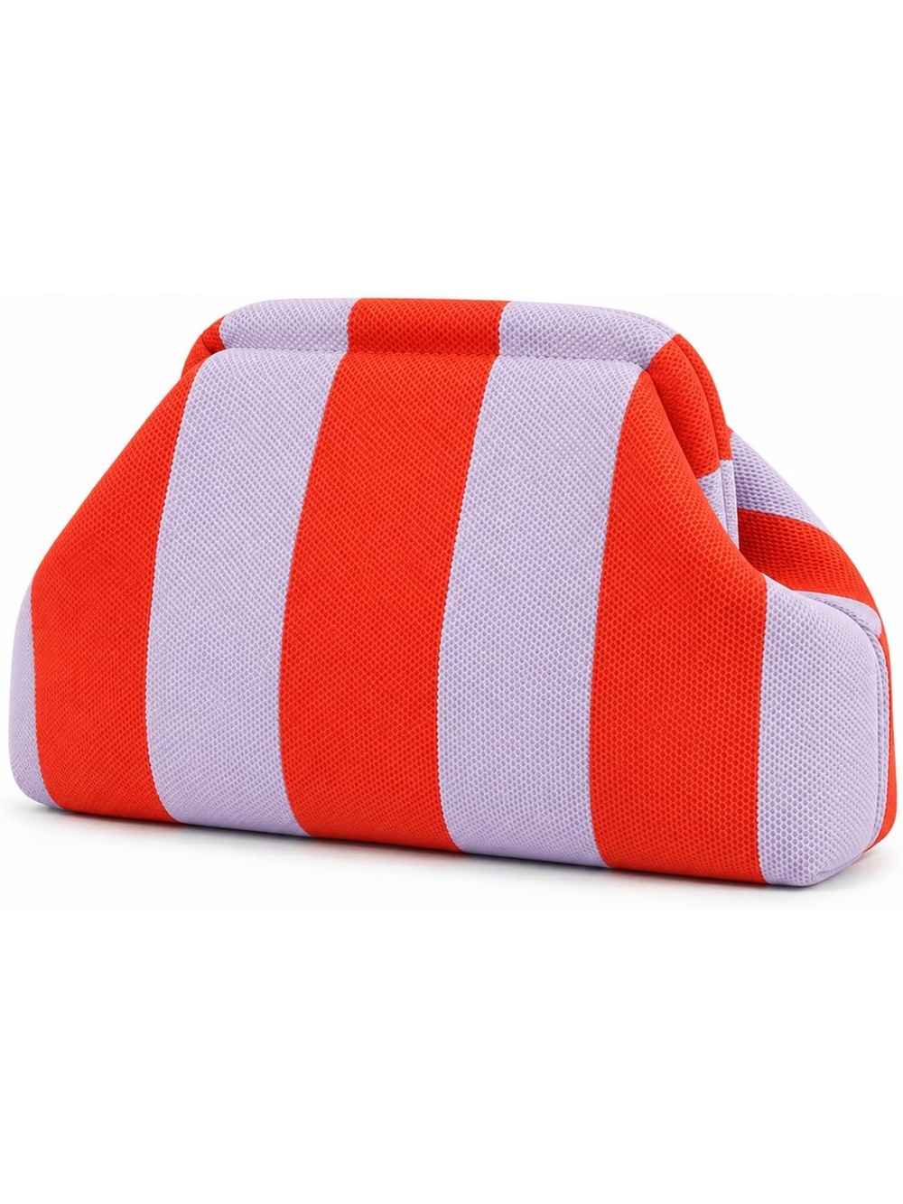 〽️ Women's Red White Stripes Woven Clutch Purse Crochet Casual Evening Handbag